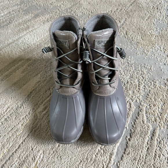 Sperry Saltwater Core Duck Boots Gray waterproof Booties STS86699 size 6.5 - Picture 6 of 12
